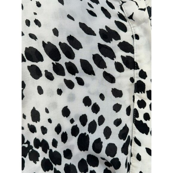 Express Womens Polka Dot Blouse Size M Black & White - Picture 5 of 11
